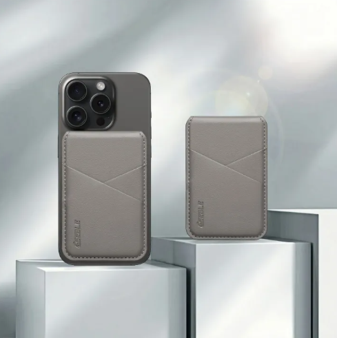 Detachable Leather Wallet Magnetic Phone Holder For Magsafe iPhones.