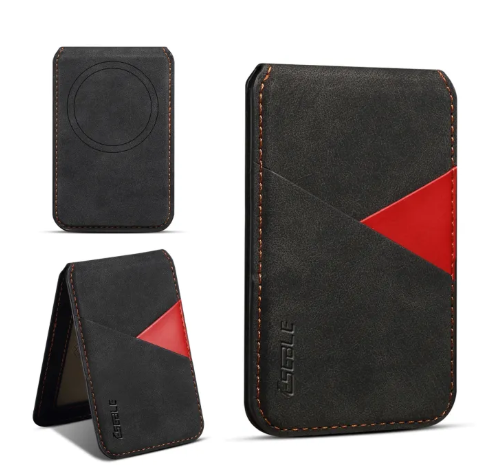 Detachable Leather Wallet Magnetic Phone Holder For Magsafe iPhones.